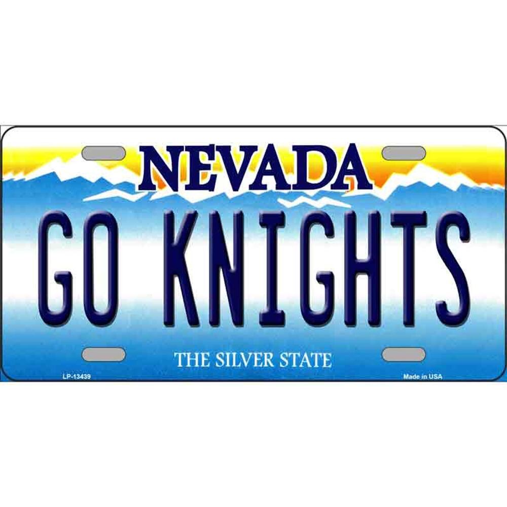 NHL Go Knights License Plate Wall Hockey Vegas Retro Auto Sign Metal New Stanley